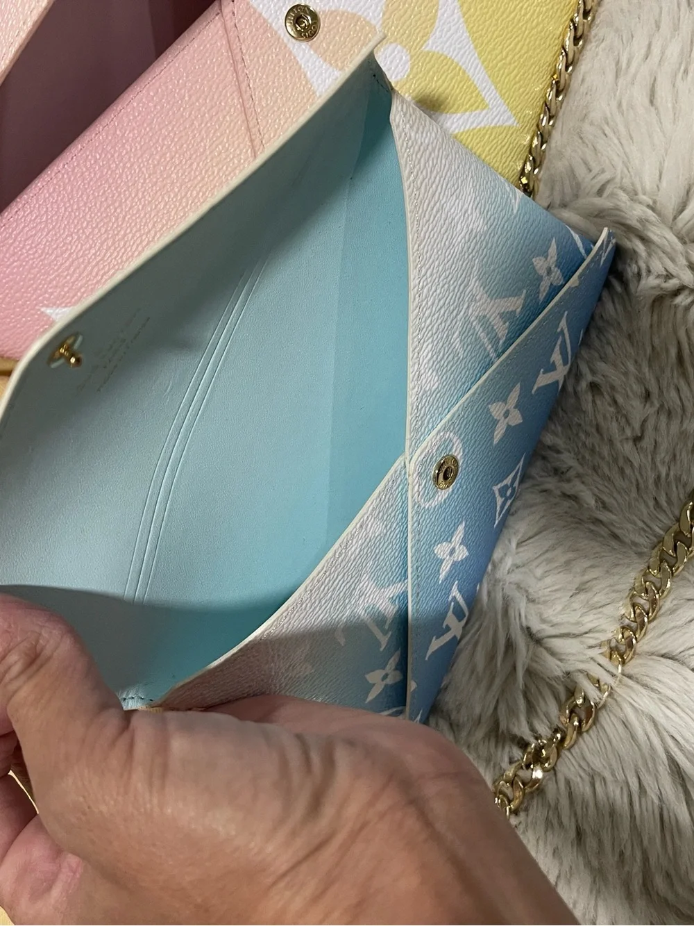 Louis Vuitton Blue Gradient Monogram Envelope Wallet
